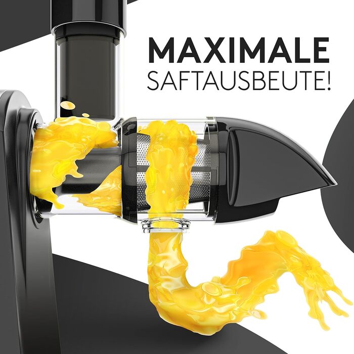 ОРИГІНАЛ - Повільна соковижималка - Соковижималка для овочів і фруктів - 150 Вт Вітамінна фруктова соковижималка з функцією перевороту, включаючи щітку для чищення - Не містить BPA