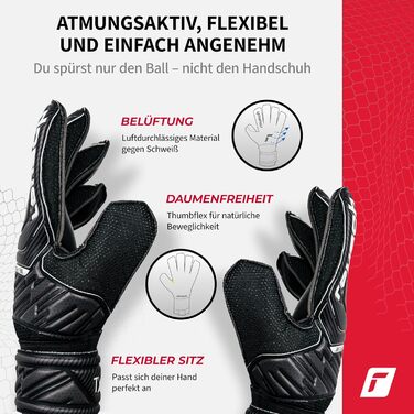 Воротарські рукавички Reusch Attrakt Solid Міцний хват із синтетичного латексу Стабільність на 360 завдяки повному ремінцю та еластичній манжеті Ідеальна посадка за будь-яких погодних умов Для всіх типів ігрового поля, розмір 9, чорні