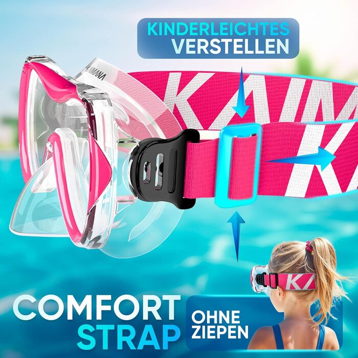 Новий дитячий комплект для підводного плавання KAIMANA SeaExplorer сумка для перенесення, маска для дайвінгу з трубкою, дитяча маска для підводного плавання, альтернатива дитячій масці для підводного плавання, маска для підводного плавання з тканинним/сил