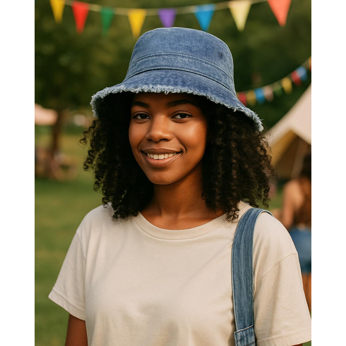 Джинсовий капелюх Zylioo L/XL/XXL для чоловіків та жінок, для великої голови, UPF50 захист від сонця, розмір 58-64 см, вінтажна літня шапка з китицями XL-XXL, темно-синя