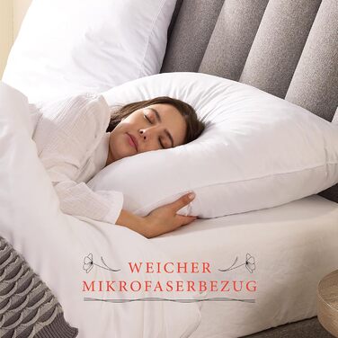 Подушка Pullman 80x80 см - подушка з мікрофібри готельної якості для всіх положень сну, зручна подушка для алергіків з наповнювачем 1000 г, сертифікована подушка для ліжка Oeko-Tex (80 x 80) 80x80 см 1