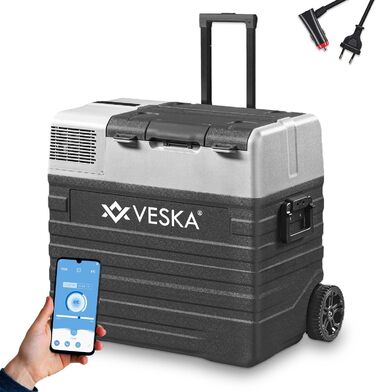 Компресорна холодильна камера електрична, морозильна камера з управлінням APP, підключення USB, 12/24V, 230V, колеса, переносний х