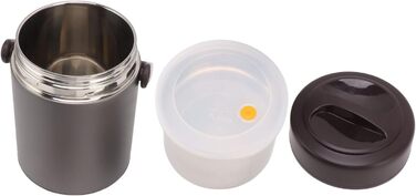 Ізольований харчовий контейнер, темно-сірий, 2 л, багатошарова нержавіюча сталь, велика місткість, вакуумний харчовий контейнер для роботи, подорожей, пікніків