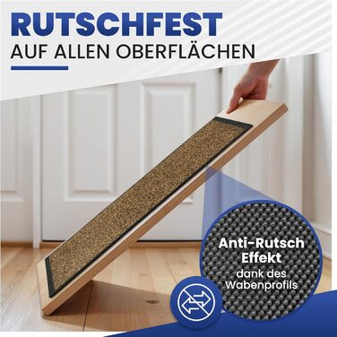 Килимок Mibao для приміщень та вулиці, 691 см, чорно-коричневий, міцний, миється, нековзний, брудозатримуючий килимок для вхідних зон, килимок для приміщень з натуральною каучуковою підкладкою