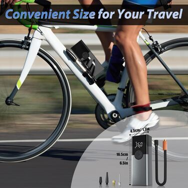 Портативний електронний повітряний насос ZORUMAN 6000mAh, велосипедний насос 150PSI електричний, акумуляторний компресор, акумулят