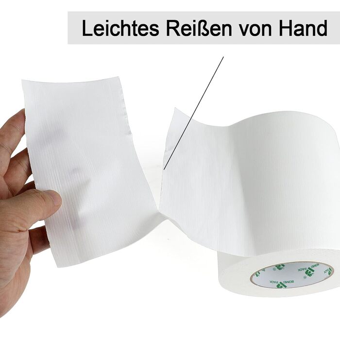 Клейка стрічка, біла, 150 мм x 50 м, міцна клейка стрічка