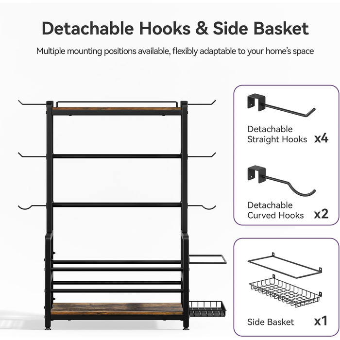 Стійка для гантелей для домашнього тренажерного залу, 3-рівнева підставка для зберігання гантелей та гирь, тримач для медичних м&39ячів, сталевий органайзер 272 кг з кошиком для килимка для йоги, гачками та регульованими ніжками, 60 40 см