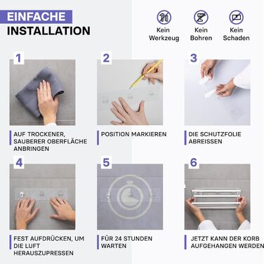 Душова полиця з нержавіючої сталі без свердління - Комплект 2 - Полиця з нержавіючої сталі самоклеюча для ванної кімнати з гачком