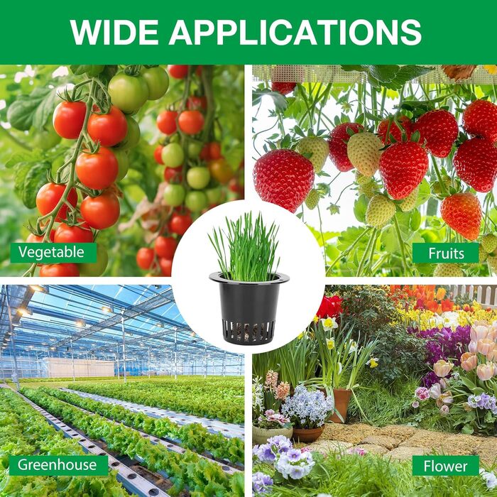 Сітчастий горщик для гідропоніки Tomotato, сітчастий горщик для рослин для гідропоніки, 50 упаковок, пластиковий сітчастий горщик для гідропоніки для гідропоніки рослинних орхідей (білий)