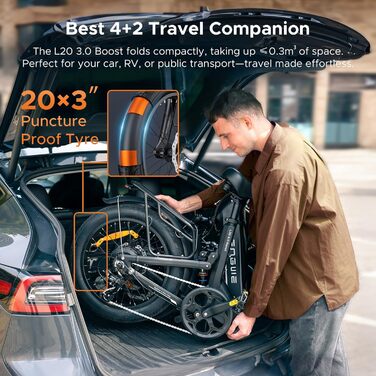 Електровелосипед ENGWE з додатком, акумулятор 48 В 13,5 Аг, запас ходу до 135 км, датчик крутного моменту та гідравлічні гальма, шини 20 * 3,0, 2 години зарядки, колір шампанське золото