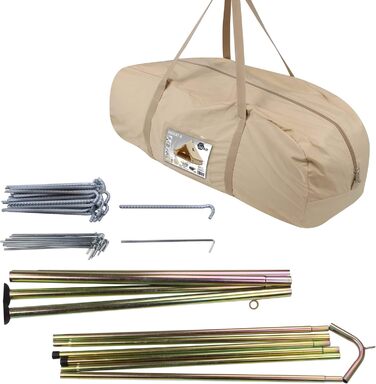 Ваш намет GEAR Desert Cotton - 2 розміри Ø 4 м або Ø 5 м, від 4 до 10 осіб - вшита ПВХ підлога, спальна кабіна, навіс, захист UPF 50, водяний стовп 10000 мм, кемпінговий намет, круглий намет, типі Desert 8 Pro