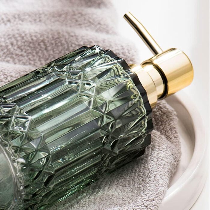 Дозатор для мила зі скла з рожевим золотом, пляшки для шампуню для наповнення, дозатор для мила скляний з насосом, дозатор зі скла