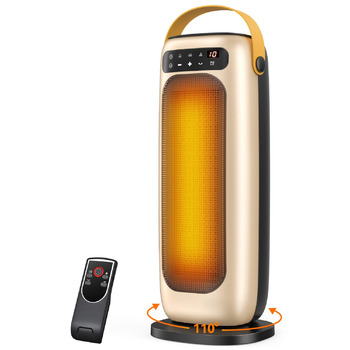 Енергозберігаючий електричний вентилятор-обігрівач, тихий та потужний 35 дБ, керамічний вентилятор-обігрівач PTC потужністю 1500 Вт з пультом дистанційного керування, 4 режими, коливання 110, таймер 1-10 годин, захист від перегріву та перекидання, невелик