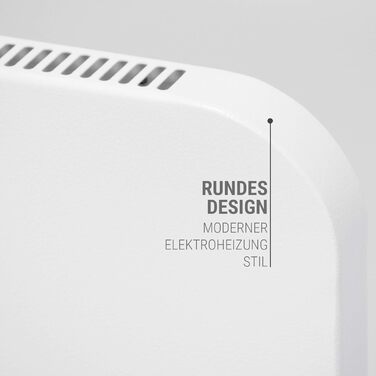 Інфрачервоний гібридний обігрівач VASNER Konvi Plus Електричний обігрівач з термостатом, 600-1200 Вт, гібридний інфрачервоний обігрівач, білий колір із закругленими кутами, настінний, 3-річна гарантія, німецька карбонова технологія (900 Вт)