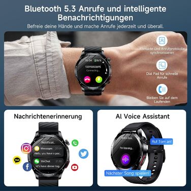 Новий смарт-годинник для чоловіків з ЕКГHRV/ІМТ/сечовою кислотою/Bitterbox, 1.43-дюймовий AMOLED годинник для здоров&39я з 24-годинним моніторингом артеріального тиску, серцевого ритму, температури тіла, SpO2, монітором сну, фітнес-годинник для Android iO