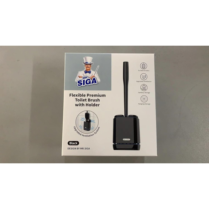 Щітка для туалету з тримачем, щітки для туалету з настінним тримачем для ванних кімнат, чорна