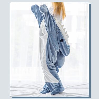 Ковдра з акулою для дорослих - ковдра з акулою, яку можна носити, затишна фланелева ковдра з акулою, затишна піжама, один розмір, худі з акулою - супер м&39яка та затишна