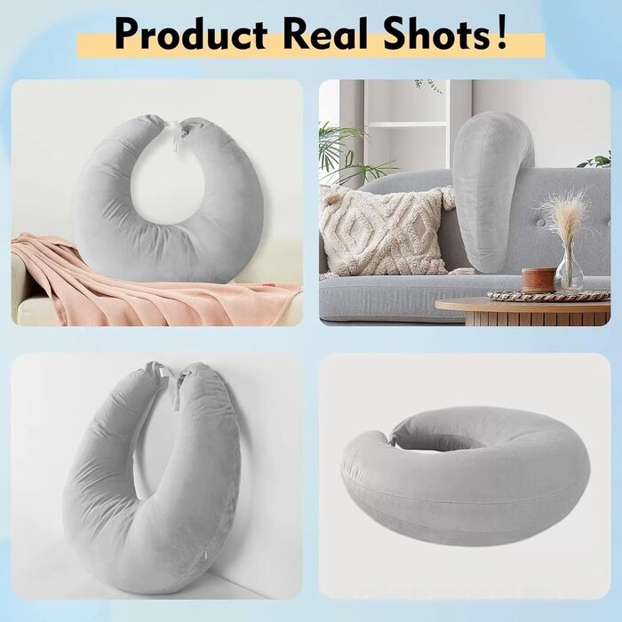 Ергономічна подушка Crealis для рукоділля, подушка для читання для дорослих, подушка для в&39язання, ваш союзник для комфорту та творчих моментів (сіра)