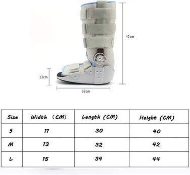 Взуття для ходьби, стабілізатор стопи і гомілковостопного суглоба, опорний ортез при переломах, розтягненнях ахіллового сухожилля, набряках, післяопераційний медичний захист і взуття, Middl