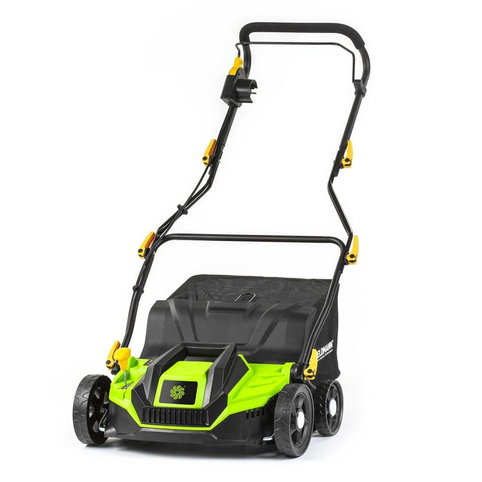 Електричний аератор та граблі 2-в-1, 1300 Вт, ширина захоплення 320 мм, 40-літровий контейнер, регульована ручка, глибина аерації -12 до 10 мм, 2 змінні циліндри