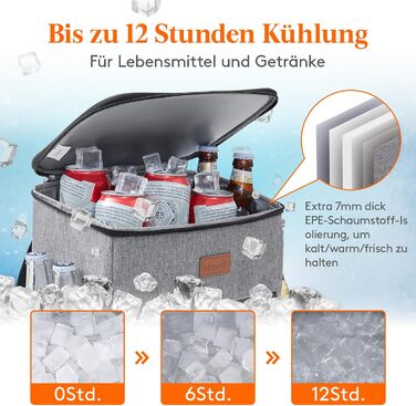 Рюкзак-холодильник Lifewit 21L 30 Can, сумка-холодильник, сумка для пікніка, велика ізольована сумка-холодильник для чоловіків та жінок, для пляжу, пікніка, кемпінгу, барбекю, походів, сірий