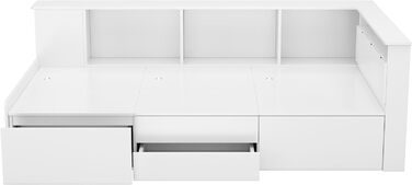 Односпальне ліжко Aoskem дитяче ліжко ліжко 90x200 ліжко з ящиками для зберігання та шафою для зберігання та книжковою полицею, де