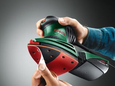 Багатофункціональна шліфувальна машина Bosch PSM 160 A, 3 шліфувальні листи, коробка (160 Вт, частота обертання 24 000 хв-1, колив