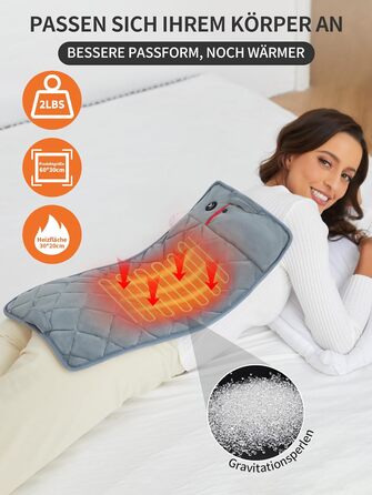 Бездротова ковдра з підігрівом Vofuoti з акумуляторною батареєю, 10000 мАг, нагрівальна подушка для спини з 3 режимами нагріву, електрична нагрівальна подушка для спини, плечей, живота, шиї, ніг, колін, можна прати в пральній машині, подарунок на День мат