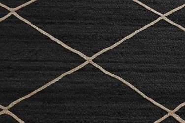 Килимок CASAVANI Kilim, 22,9 x 30,5 см, чорно-бежевий, тканий джутовий килим, для приміщень і вулиць, плоске плетіння, зони з висо