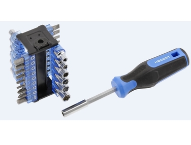 Набір викруток та біт, 34 пр. HOEGERT SL/PH/PZ/TORX/HEX (HT1S100)