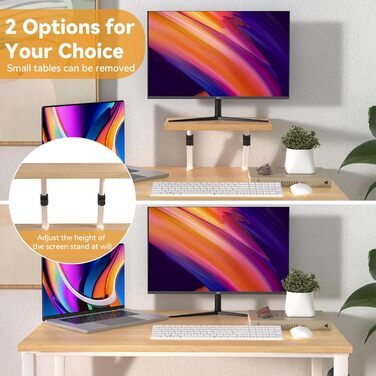 Стіл з невеликою знімною підставкою для монітора 1 гачок, міцний ігровий стіл для ПК, легко збирається, комп&39ютерний стіл, стіл для ноутбука для дому, офісу та вітальні, стіл 80 x 40 см, бежевий 80x40x75 см