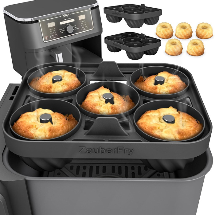 Форма для випікання тортів ZauberFry Mini Bundt, сумісна з фритюрницею Ninja AF400EU, AF451EU та AF500DE, аксесуари, торти, кекси, тістечка для випічки