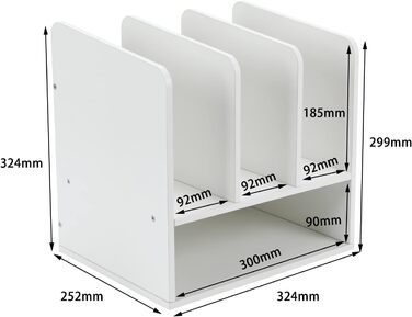 Відділення дерев&39яний органайзер для офісного столу формату A4 Тримач для документів Лоток для файлів Тримач для журналів Лоток для листів Організатор для паперових журналів, білий, 4-