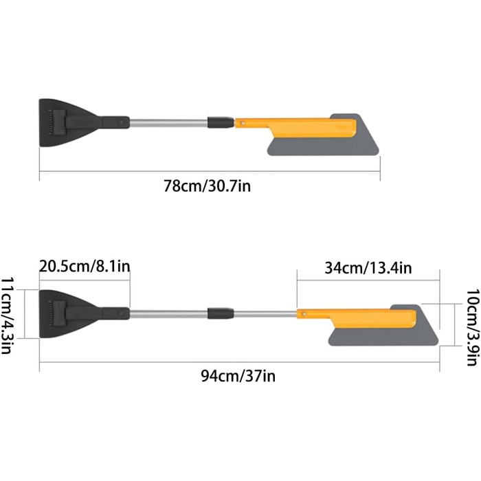 Снігова щітка MiOYOOW, подовжувальний скребок для зняття снігового льоду без подряпин для снігу, льоду та інею