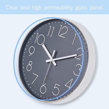 Настінний годинник Nutabevr 30 см, сучасний кварцовий безшумний настінний годинник круглий без цокання декоративний настінний годи