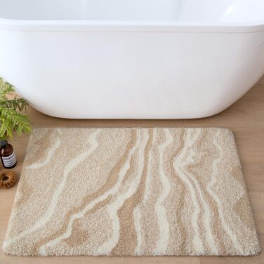 Килимок для ванної кімнати DEXI 60 x 110 см, нековзний килимок для ванної, що миється, абсорбуючий килимок для ванної з мікрофібри, м&39які килимки та килимки для ванної кімнати для душу, ванної кімнати, пральні, бежевий 60 x 110 см