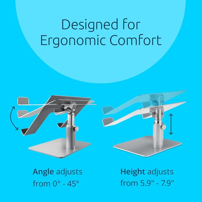 Підставка для ноутбука Kensington до 16 дюймів, з регулюванням висоти та кута нахилу, вентиляційними отворами, тримачем для ноутбука зі вбудованим відділенням для зберігання та антиковзними силіконовими накладками (K50424WW). До 16 дюймів. З відділенням д