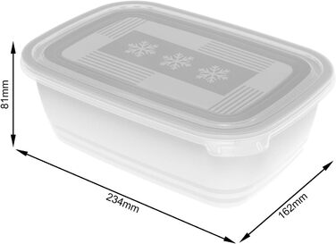 Набір контейнерів для заморожування Rotho Freeze, 2 шт., 1.9 л з кришками, пластик (PP) без BPA, прозорі, 2 x 1.9 л (23.5 x 16.0 x 10.0 см)