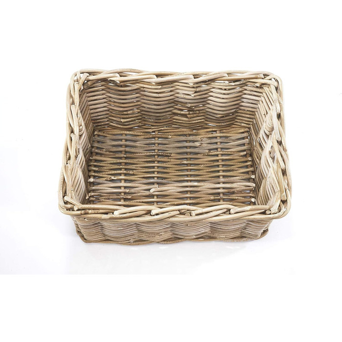 Кошик з ротанга Kobolo, кошик з полиці, квадратний ротанг Kubu сірий, маленький