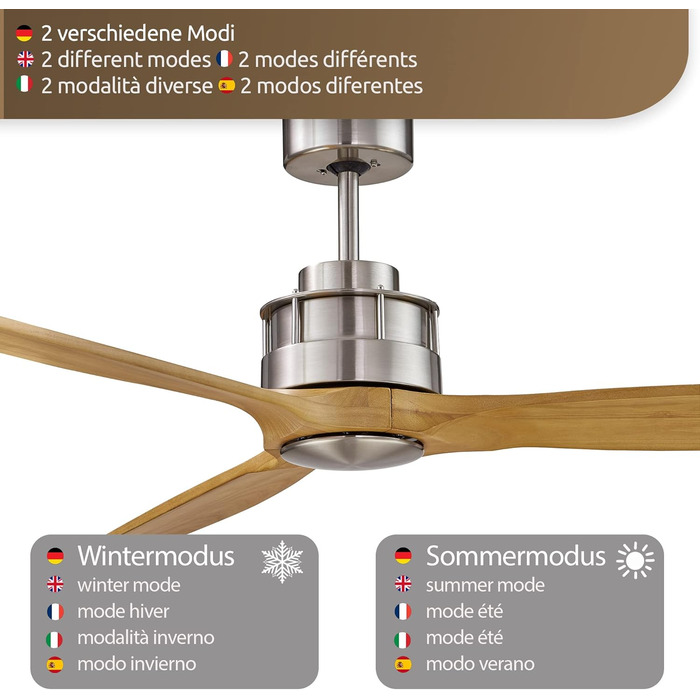 Стельовий вентилятор Akmani, вентилятор в комплекті з пультом дистанційного керування, сучасний стельовий вентилятор з 3 лопатями