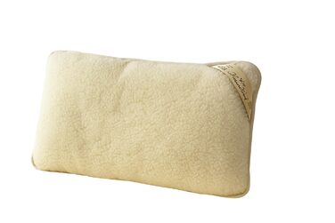 Подушка з мериносової вовни з етикеткою якості, подушка для сну, 900 г мериносової вовни, 40 x 80 см, натуральна вовна, 1 шт.