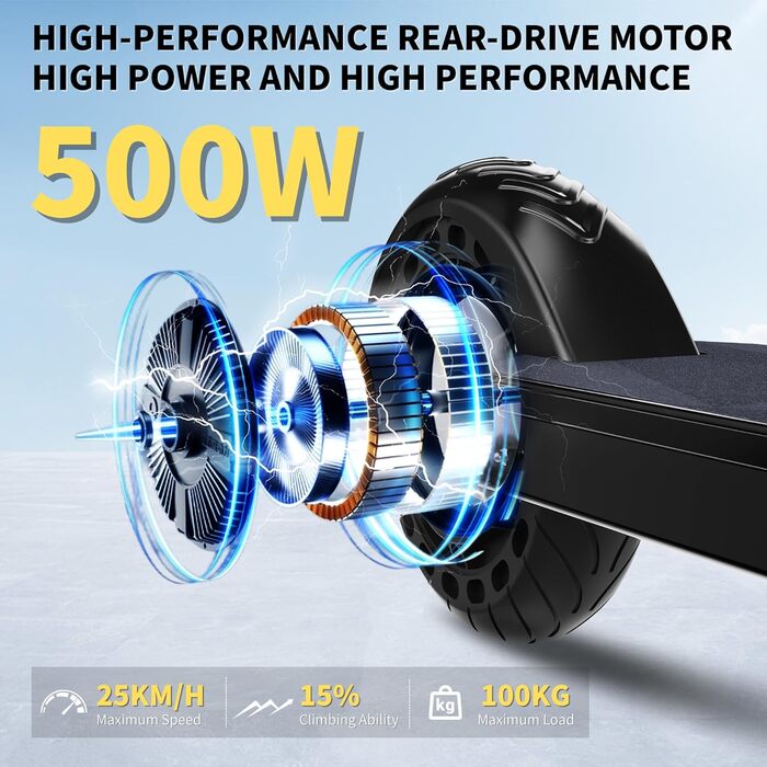 Електросамокат, складаний самокат 2026 року, 8 дюймів, двигун 500 Вт/20 км/год, запас ходу 15 км, стійкі до проколів стільникові шини, для дітей та підлітків. Чорний.