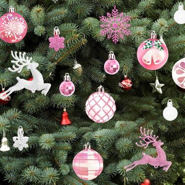 Різдвяні прикраси 45 шт рожеві Generisch