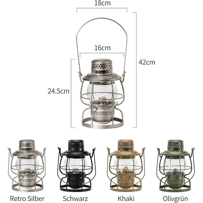 Ліхтар Thousand Winds Petroleum Storm, кемпінговий ліхтар, гасовий ліхтар Залізниця з ручкою для перенесення, вітрозахисний для використання на свіжому повітрі, кемпінгу, походів, патіо, пікніка - чорний