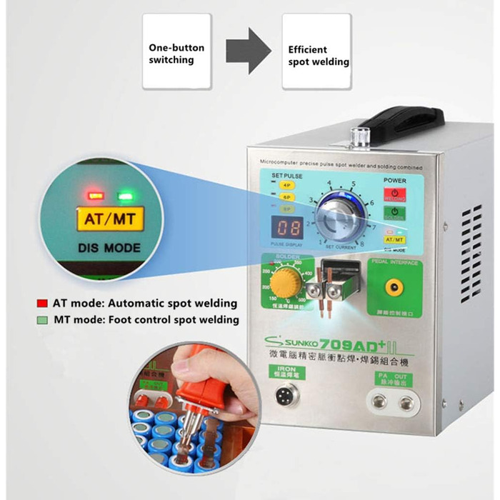 Акумуляторний точковий зварювальний апарат Hanchen 3,8 кВт акумуляторний зварювальний апарат світлодіодний імпульсний точковий зва