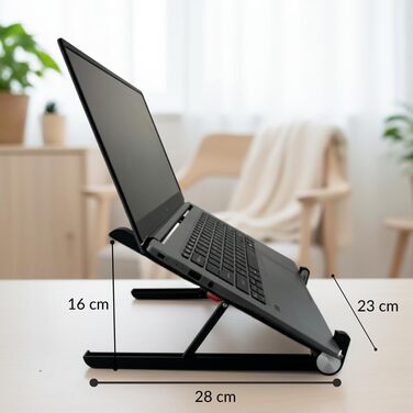 Підставка для ноутбука регульована та складна ергономічна підставка для робочого столу та домашнього офісу, з антиковзким покриттям, для ноутбуків до 17,3 дюймів