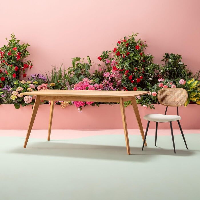 Стіл Kare Design Memo, коричневий, на 6-8 місць, сертифікований FSC, скандинавський дизайн, висока якість, поза часом, обідній стіл, вітальня, масив дуба, 75x200x90 см (ВxШxГ)