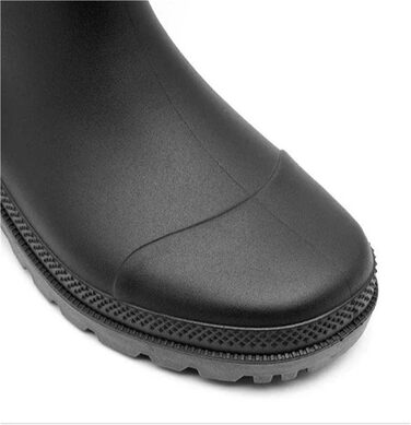 Чоловічі водонепроникні гумові чоботи з ПВХ, без шнурків, нековзні гумові чоботи з широким носком, грязезахисне взуття для дорослих, розмір 43 EU, чорні