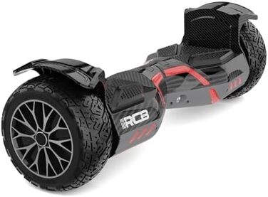 Позашляховий ховерборд RCB 8,5 дюймів всюдихідний ховерборд зі світлодіодним освітленням, акумулятором 4 Аг, подвійним двигуном, самобалансуючим самокатом для дітей, підлітків та дорослих, колір чорний
