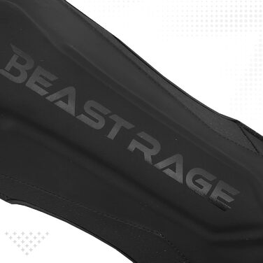 Щитки для гомілок BEAST RAGE для кікбоксингу, муай-тай, ММА, щитки для гомілок із захистом підйому стопи, спорядження для тренувань ММА, спарингу, бразильського джиу-джитсу, карате, боксу, тхеквондо, чорні, M